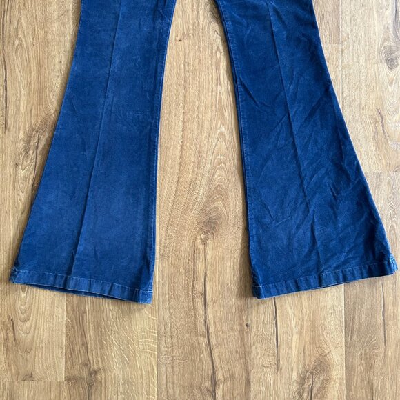 Theory Blue Corduroy Flare Pants – Size 6 Soft Wide Leg Trousers - Picture 6 of 10